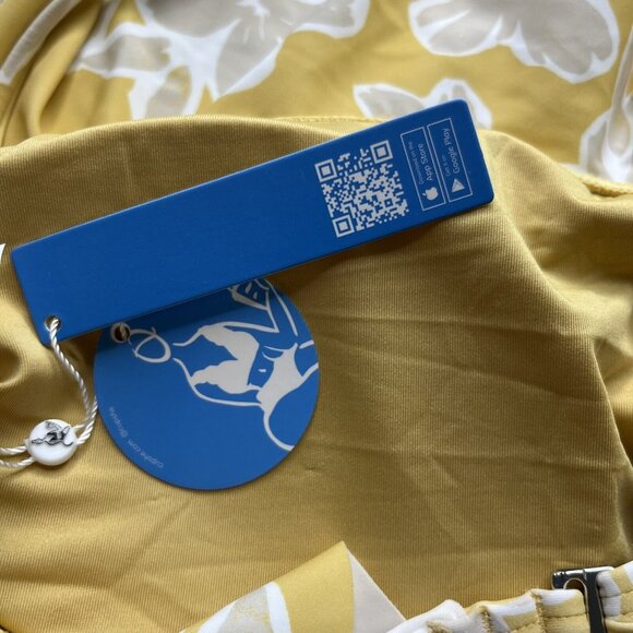 Cupshe Swim Suit Bikini Top Womens XL Yellow Tan White Padded New - Picture 11 of 12